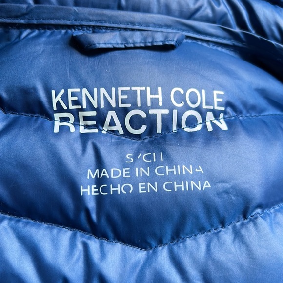 Kenneth Cole Reaction Blue Full Zip Closure Down filled Puffer Coat Jacket - Picture 5 of 8